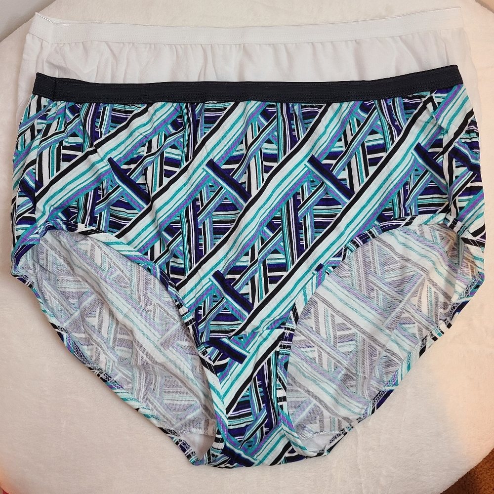 New JMS Just My Size 2pk Cotton Brief Panties Plus Size 2X (9)